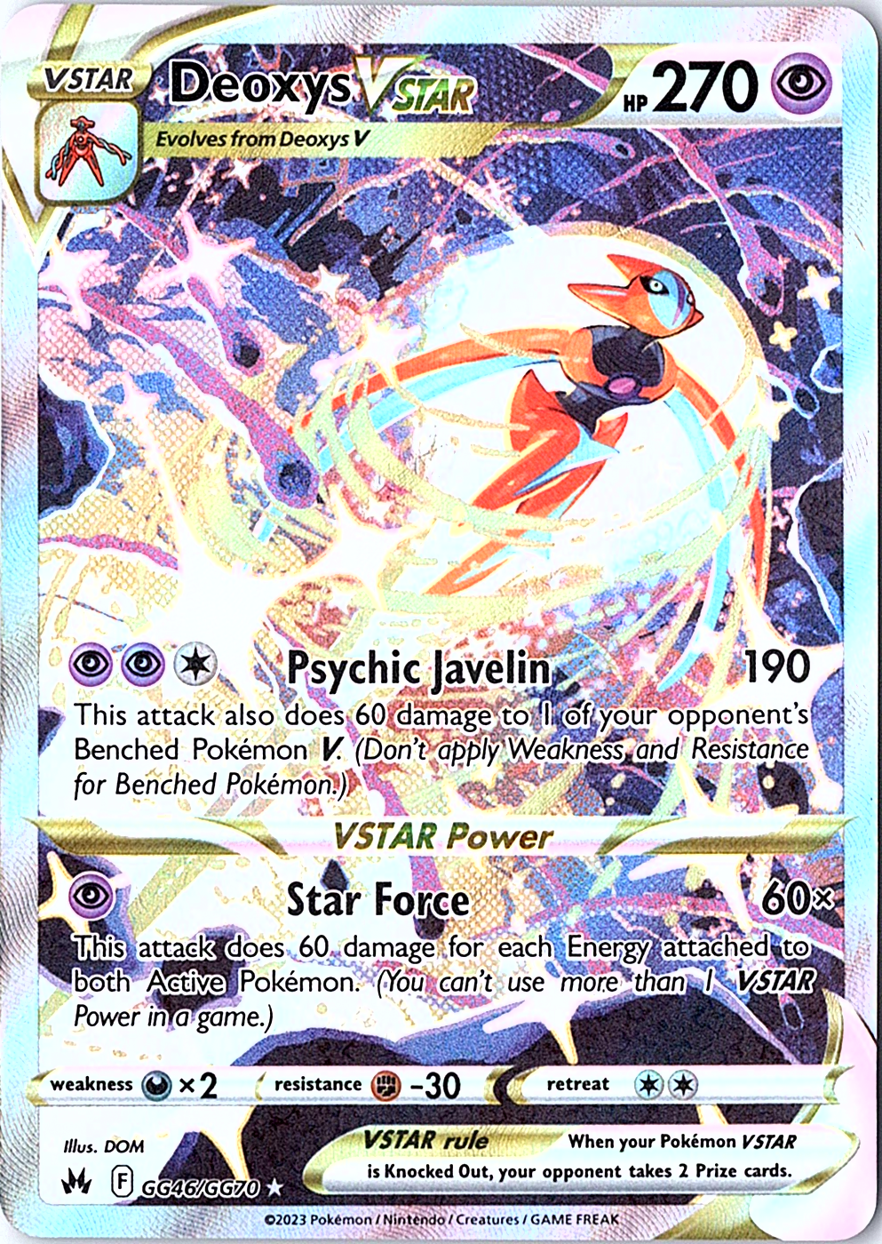 Deoxys VSTAR Ultra Rare SWSH: Crown Zenith: Galarian Gallery GG46/GG70 NM