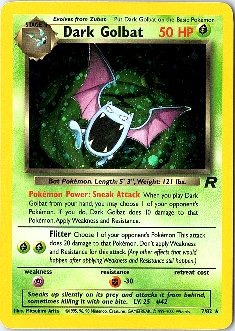 Dark Golbat (7) Holo Rare Team Rocket 07/82 LP