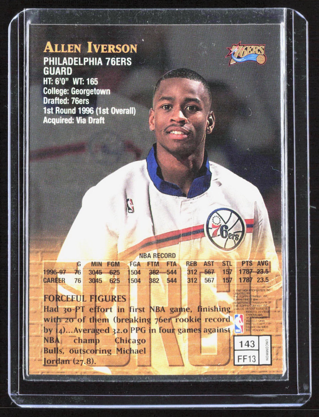 1997-98 Finest Allen Iverson 143 Basketball Philadelphia 76ers