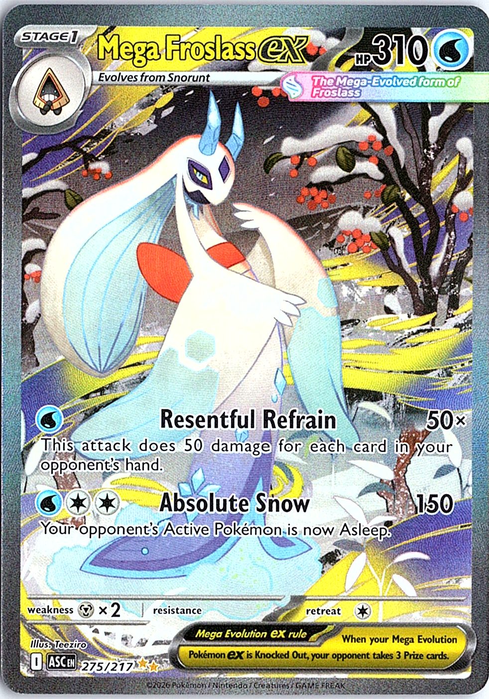 Mega Froslass ex Special Illustration Rare ME: Ascended Heroes 275/217 NM