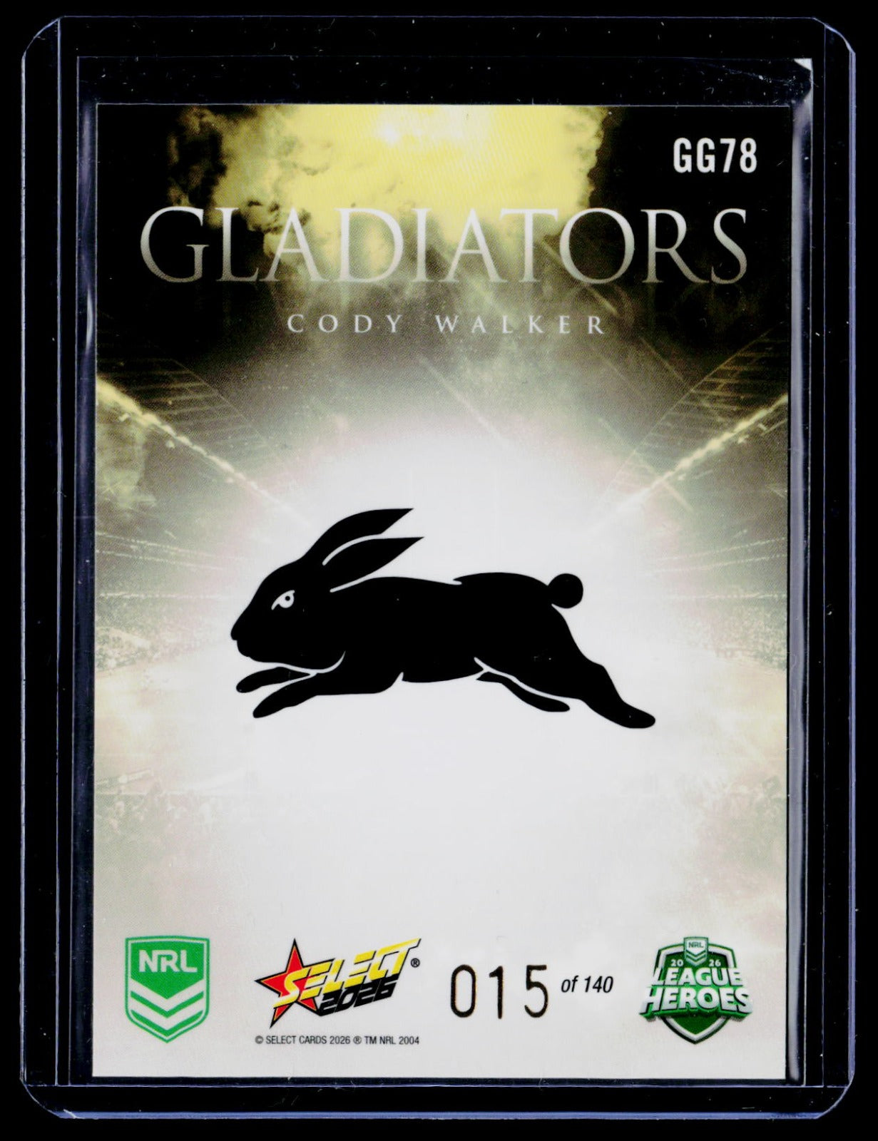 Select 2026 NRL League Heroes Gladiators Gold Cody Walker 015/140 #GG78