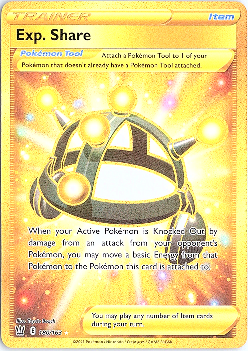 Exp. Share (Secret) Secret Rare SWSH05: Battle Styles 180/163 NM