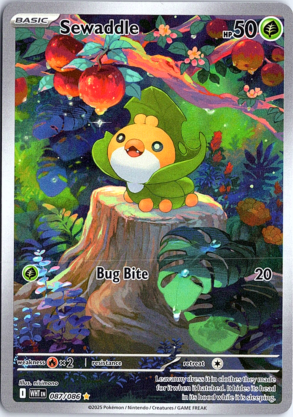 Sewaddle Illustration Rare SV: White Flare 087/086 NM