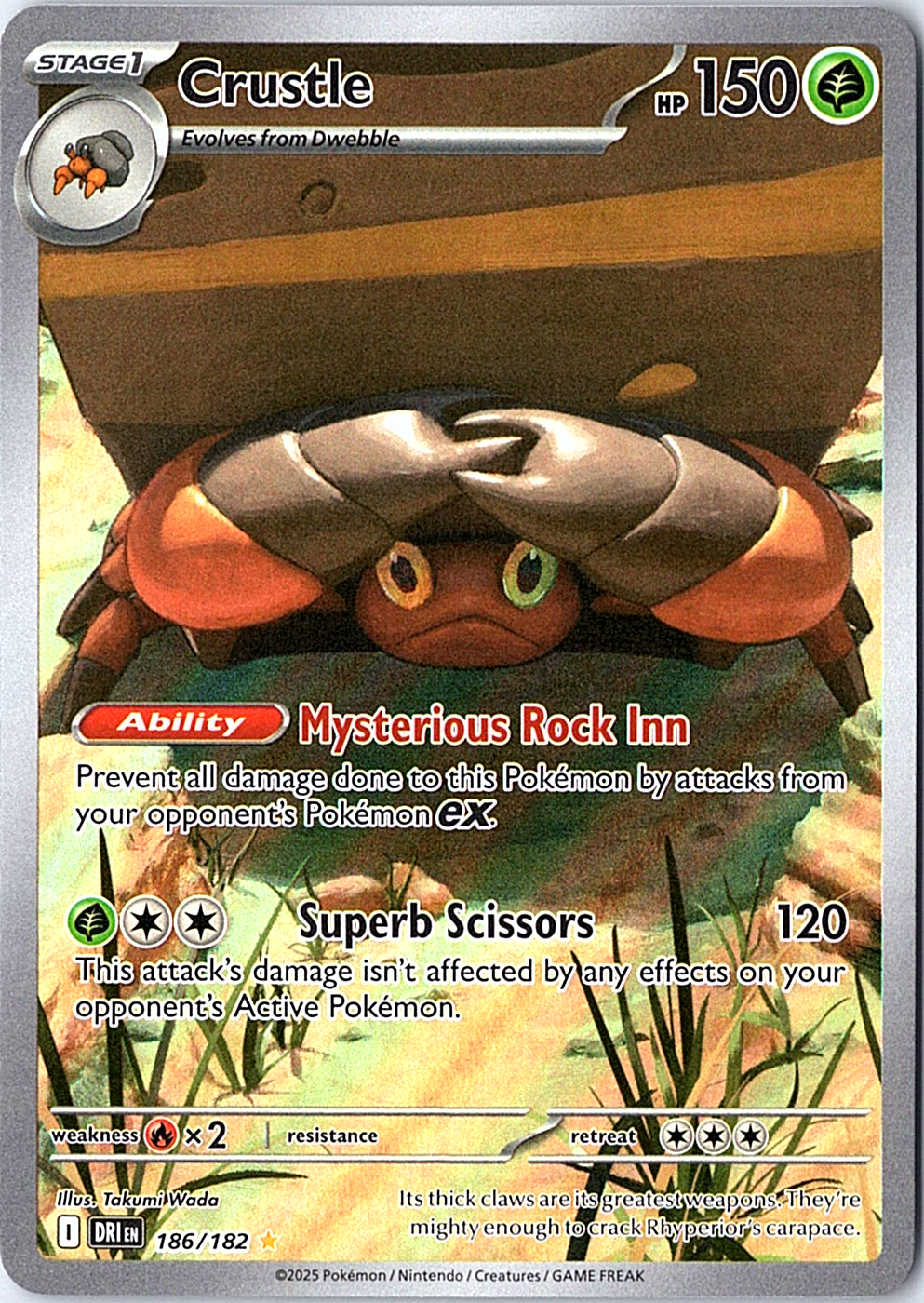 Crustle Illustration Rare SV10: Destined Rivals 186/182 NM