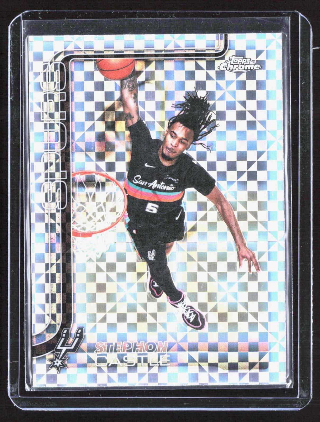 2025-26 Topps Chrome Update - X-Fractor Stephon Castle 82 San Antonio Spurs