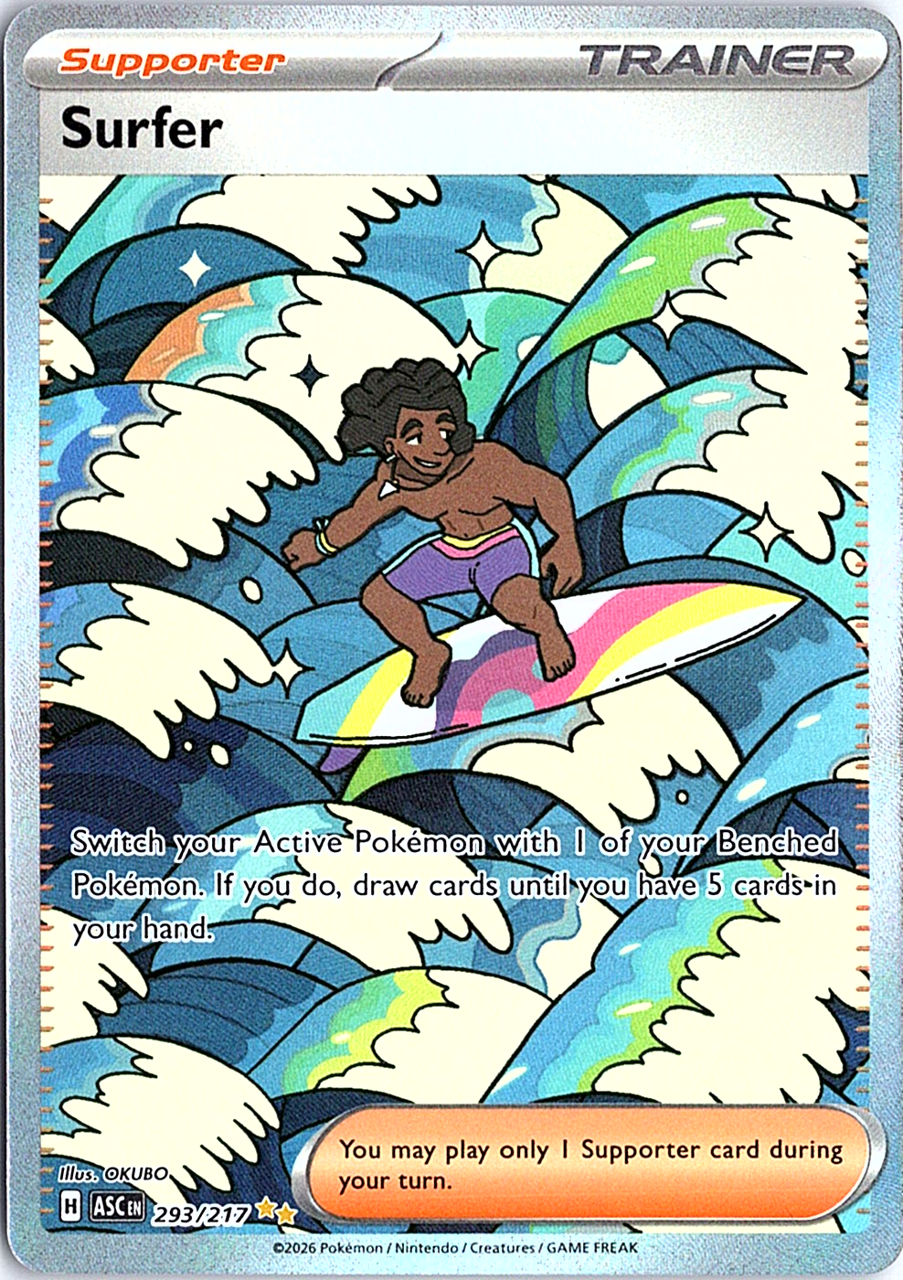 Surfer Special Illustration Rare ME: Ascended Heroes 293/217 NM