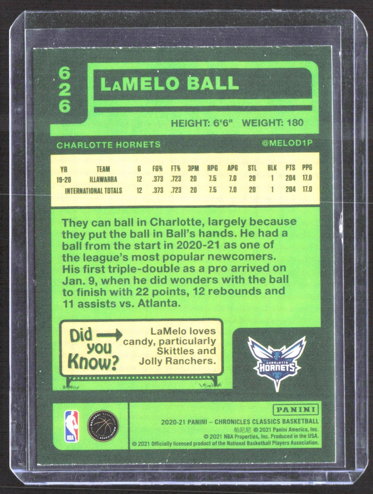 2020-21 Panini Chronicles LaMelo Ball 626 Basketball Charlotte Hornets RC
