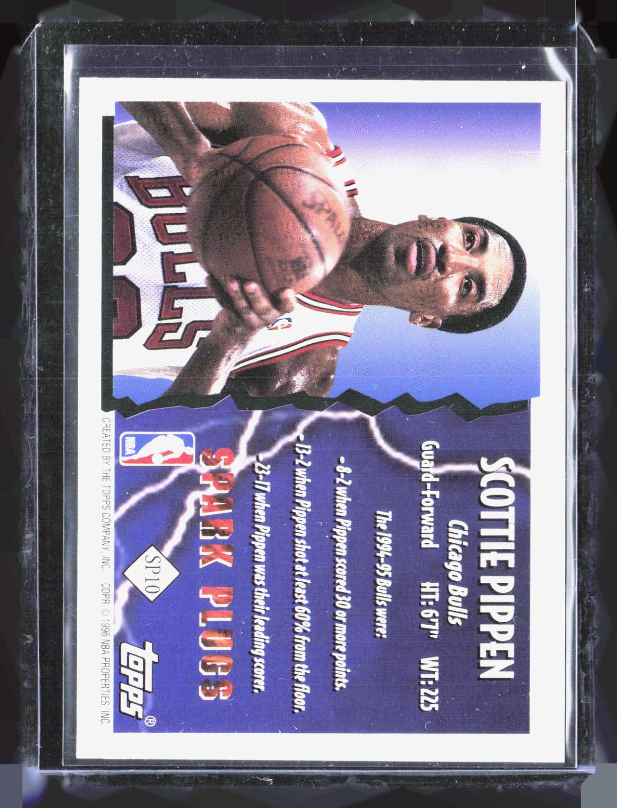 1995-96 Topps - Spark Plugs Scottie Pippen SP10 Basketball Chicago Bulls
