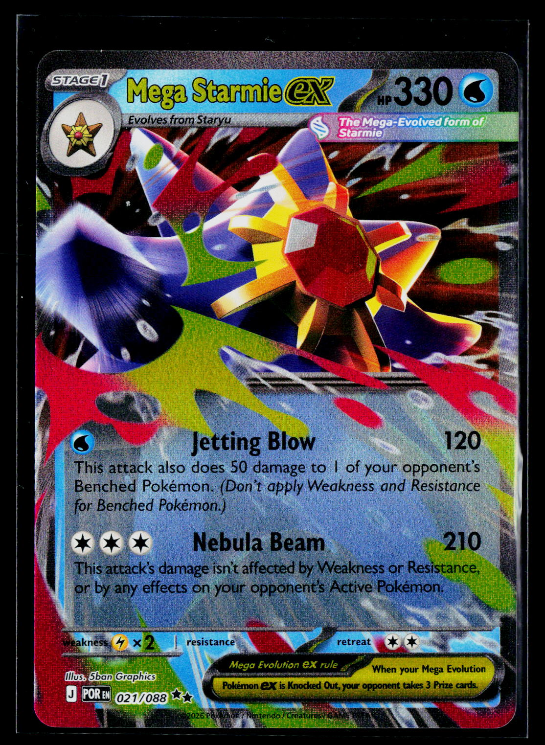 Mega Starmie ex POR 021/088 Holo NM