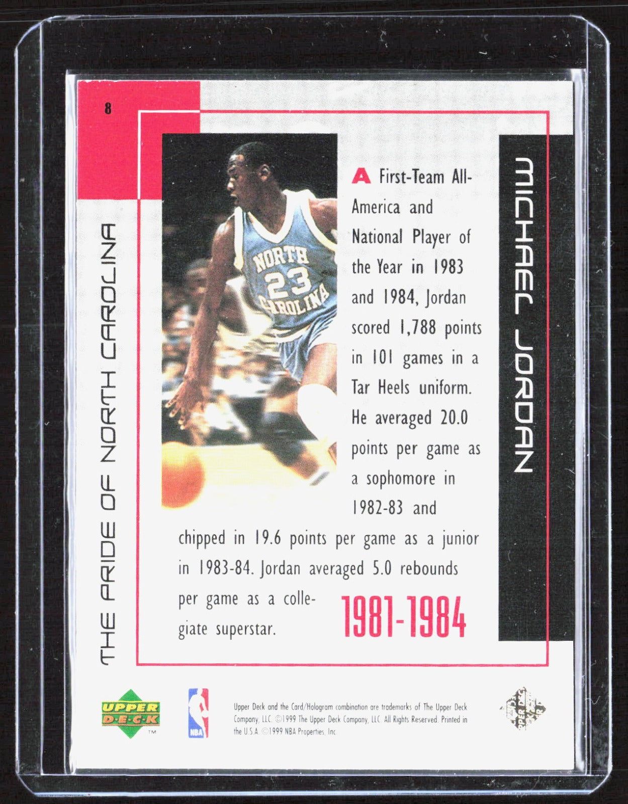 1999 Upper Deck Michael Jordan Career Collection Michael Jordan 8 Basketball