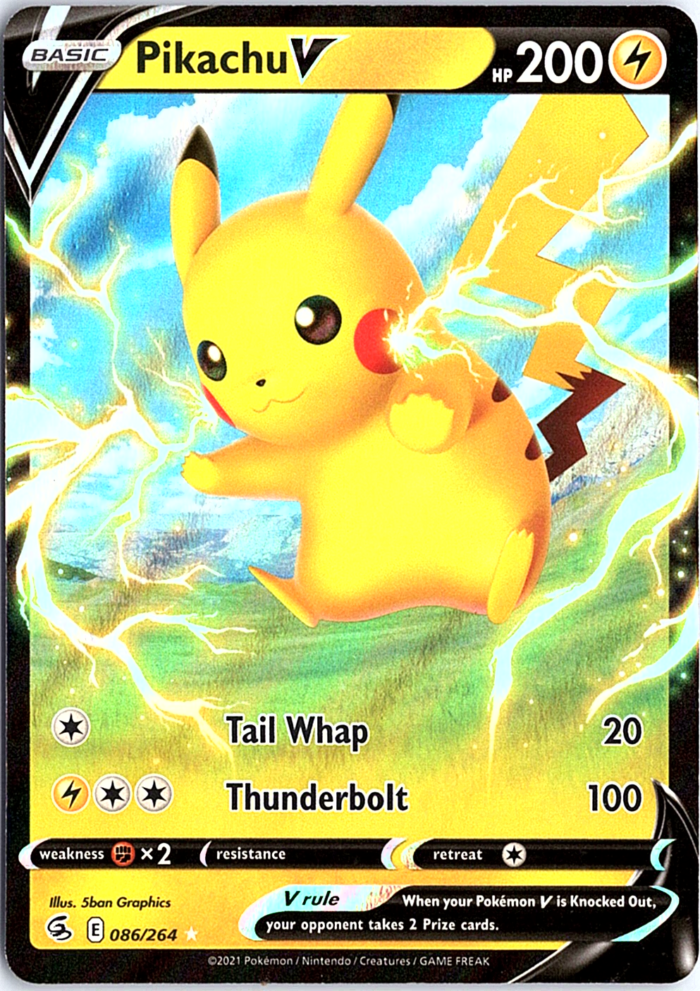 Pikachu V Ultra Rare SWSH08: Fusion Strike 086/264 NM
