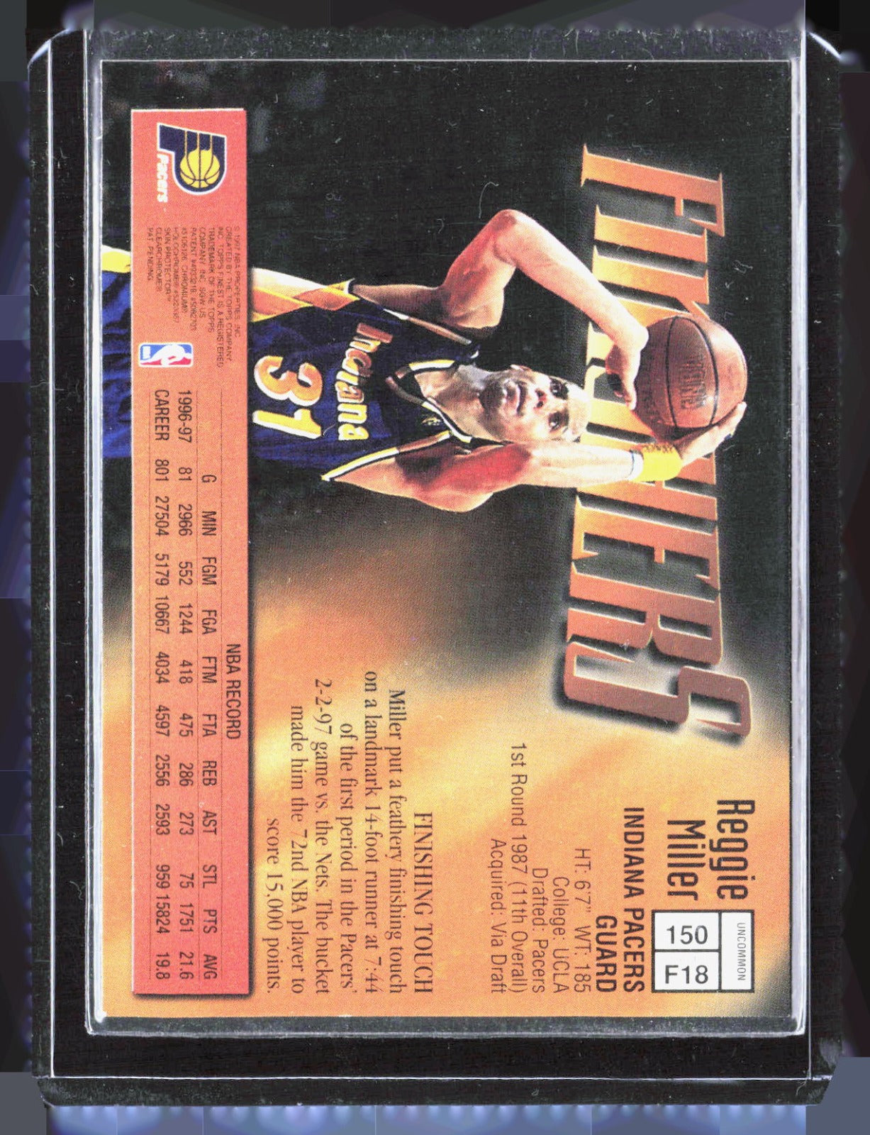 1997-98 Finest Reggie Miller 150 Basketball Indiana Pacers