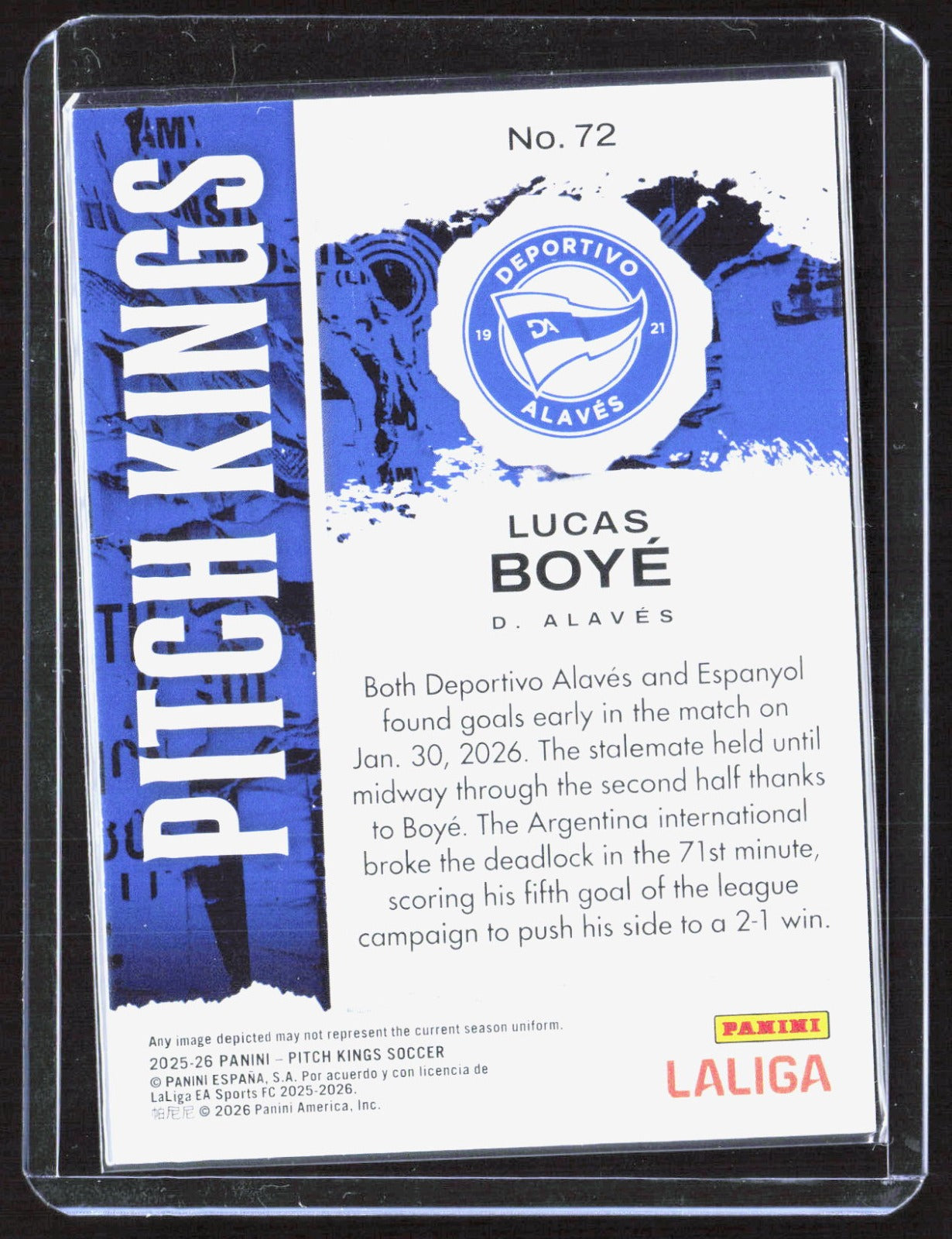 2025-26 Panini Pitch Kings Lucas Boye 72