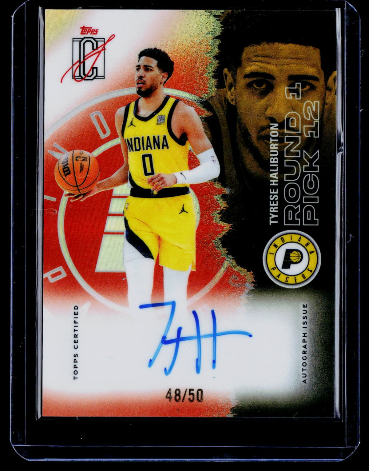 Tyrese Haliburton Topps Signature Class - Veteran Class Chrome Auto Orange
