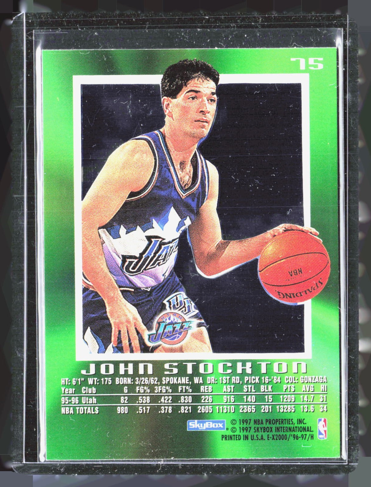 1996-97 E-X2000 John Stockton 75 Basketball Utah Jazz