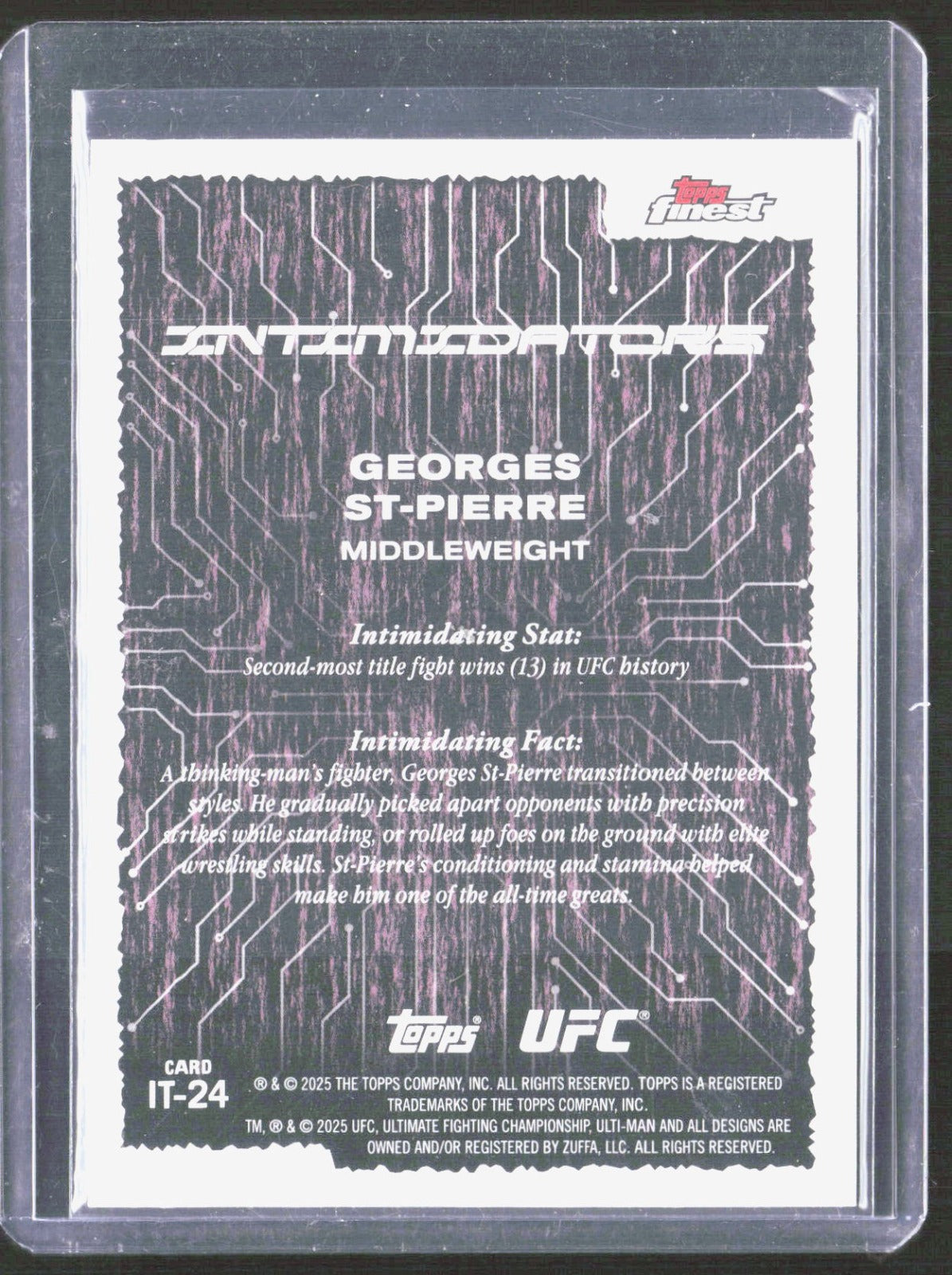2025 Topps Finest UFC - Intimidators Checkerboard Refractors Georges St-Pierre