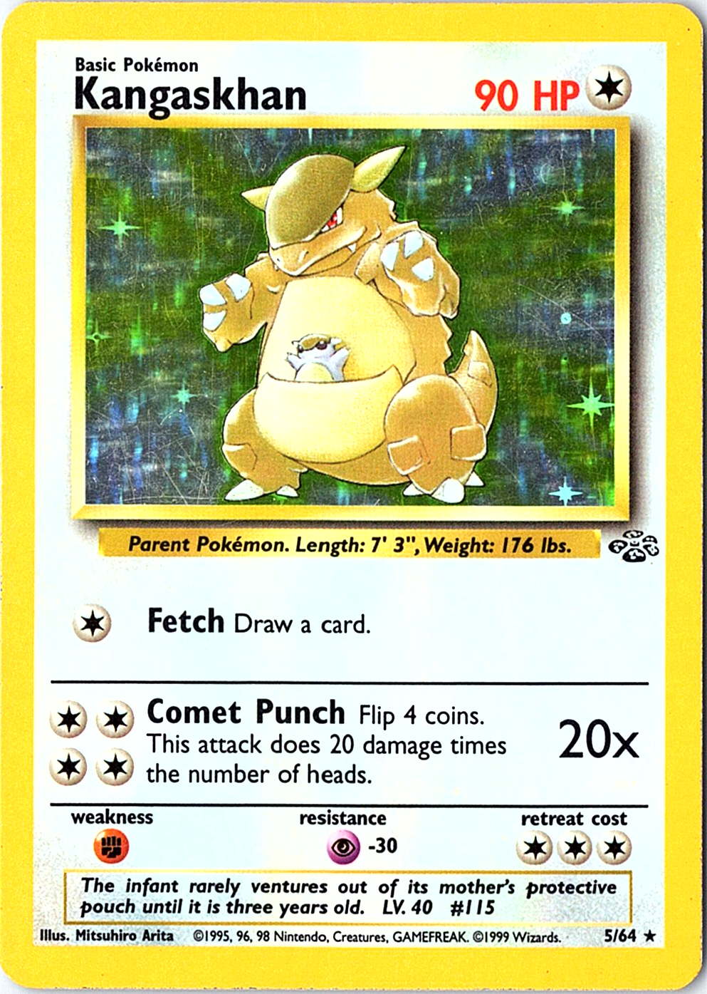 Kangaskhan (5) Holo Rare Jungle 05/64 LP