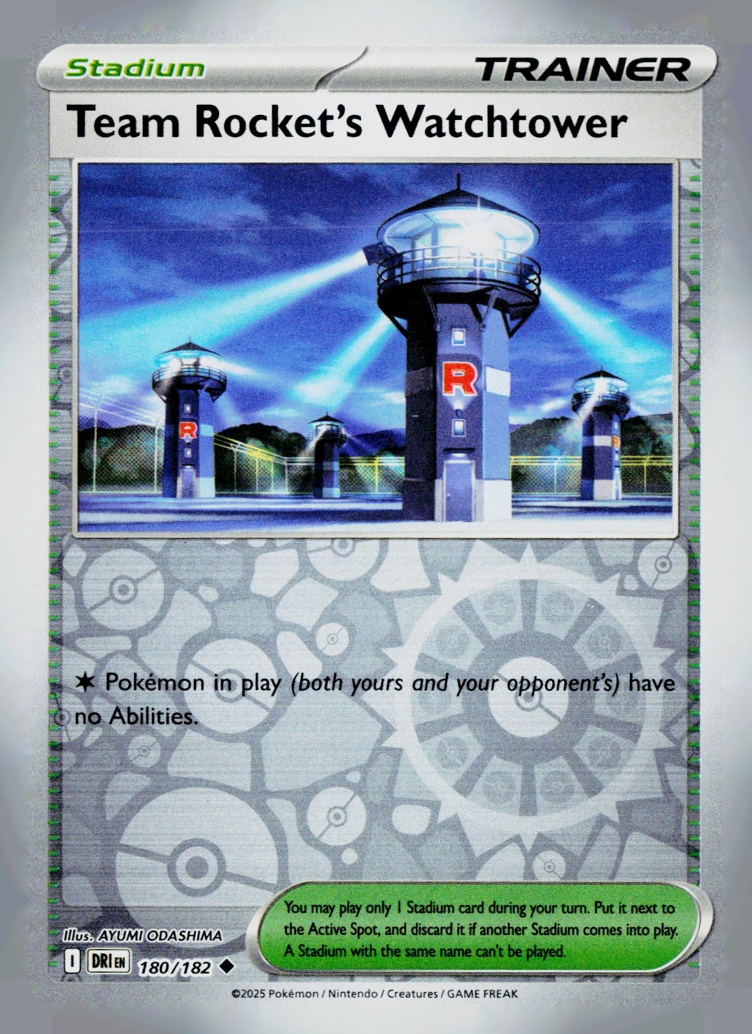 Team Rocket's Watchtower DRI 180/182 Reverse Holo NM