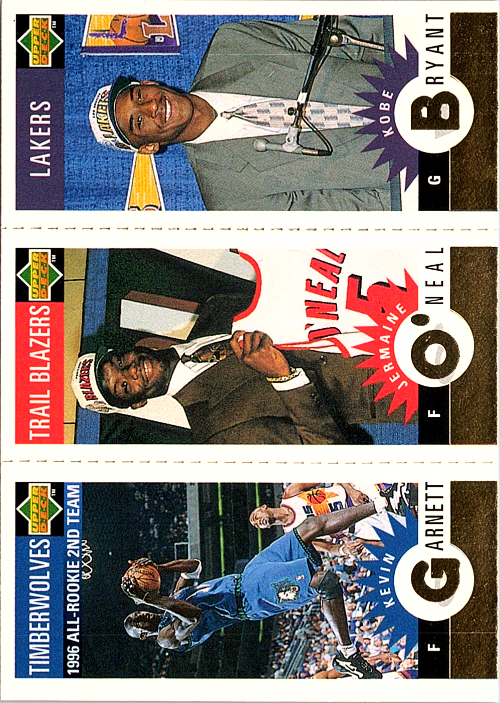 1996-97 Collector's Choice - Kevin Garnett / Jermaine O'Neal / Kobe Bryant