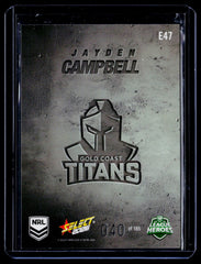 2026 Select NRL Hobby Etched - Jayden Campbell Titans 040/185