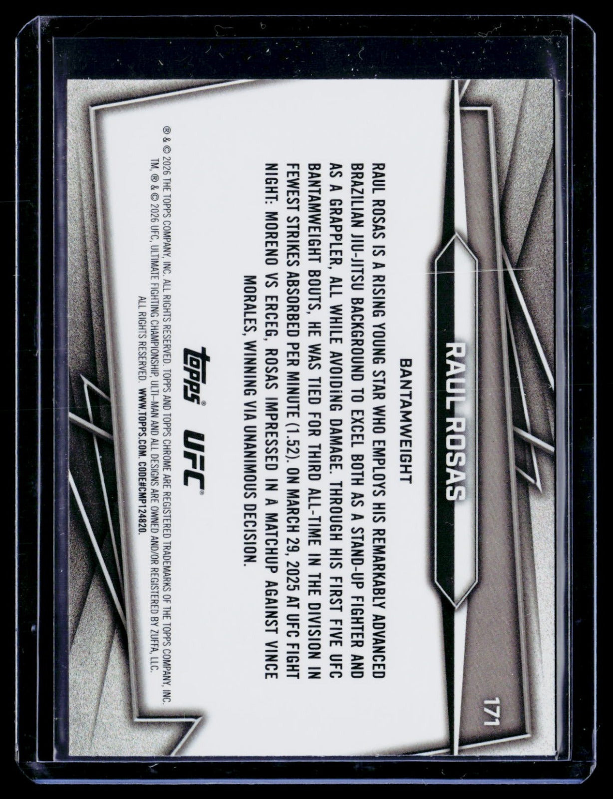 Raul Rosas Topps Chrome UFC - UFC Glove Refractor 171 NM