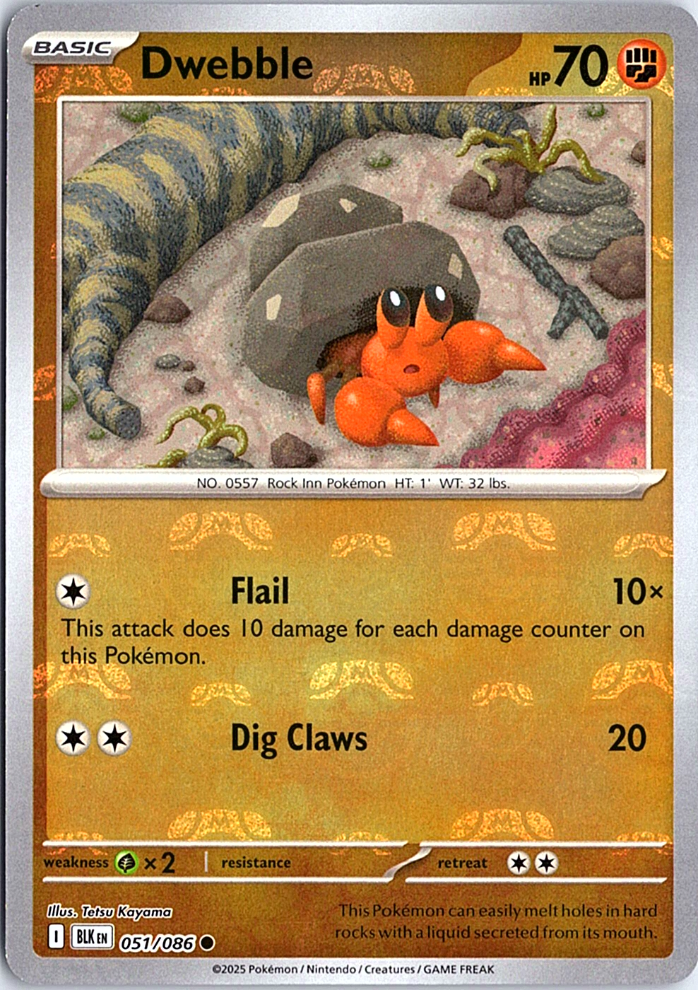 Dwebble (Master Ball Pattern) Common SV: Black Bolt 051/086 NM