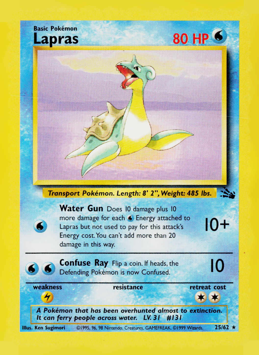 Lapras (25) Unlimited Fossil 25/62 MP