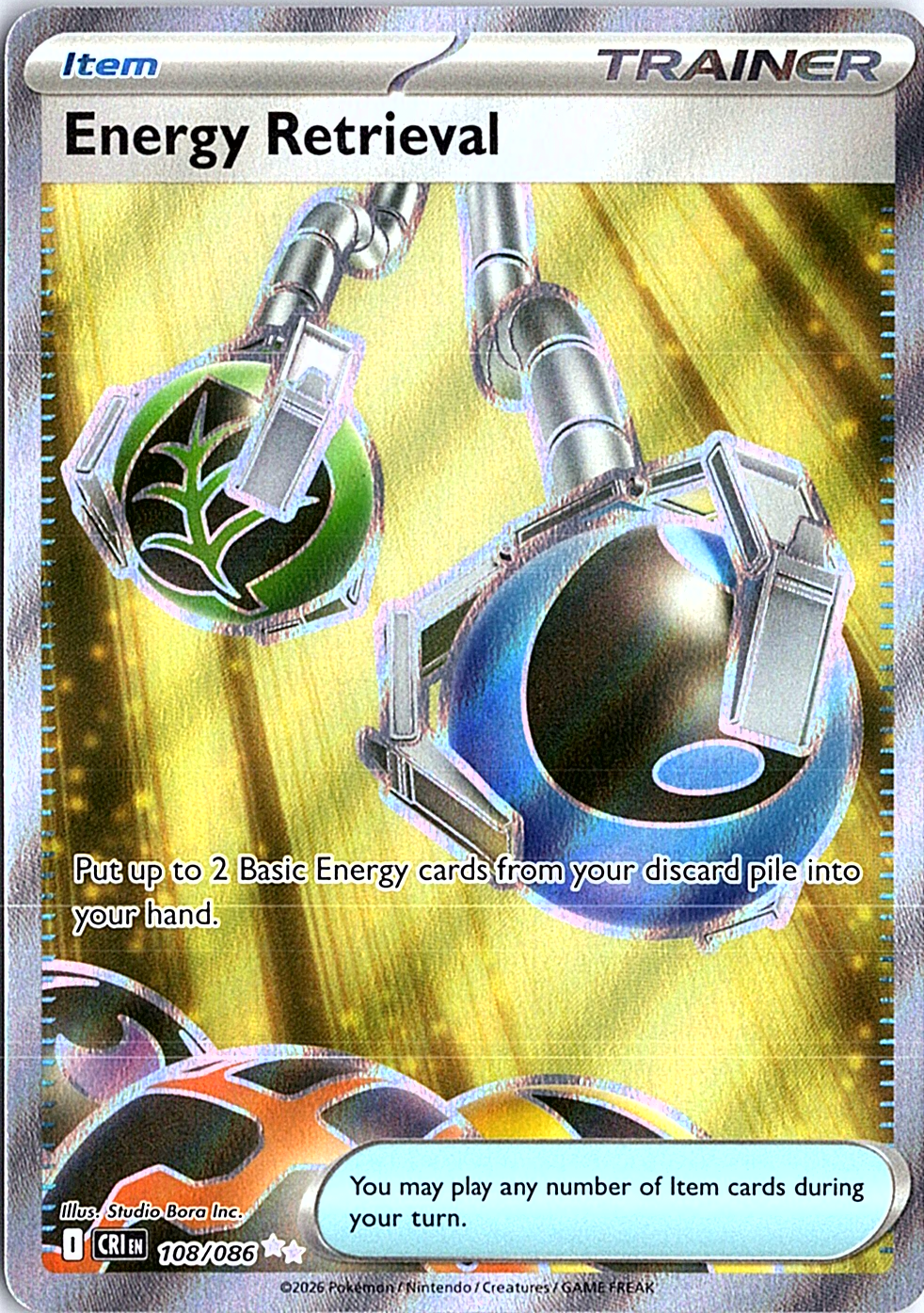 Energy Retrieval Ultra Rare ME04: Chaos Rising 108/086 NM