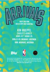 2025-26 Finest - Arrivals X-Fractor Kon Knueppel A-4 Charlotte Hornets (Back)