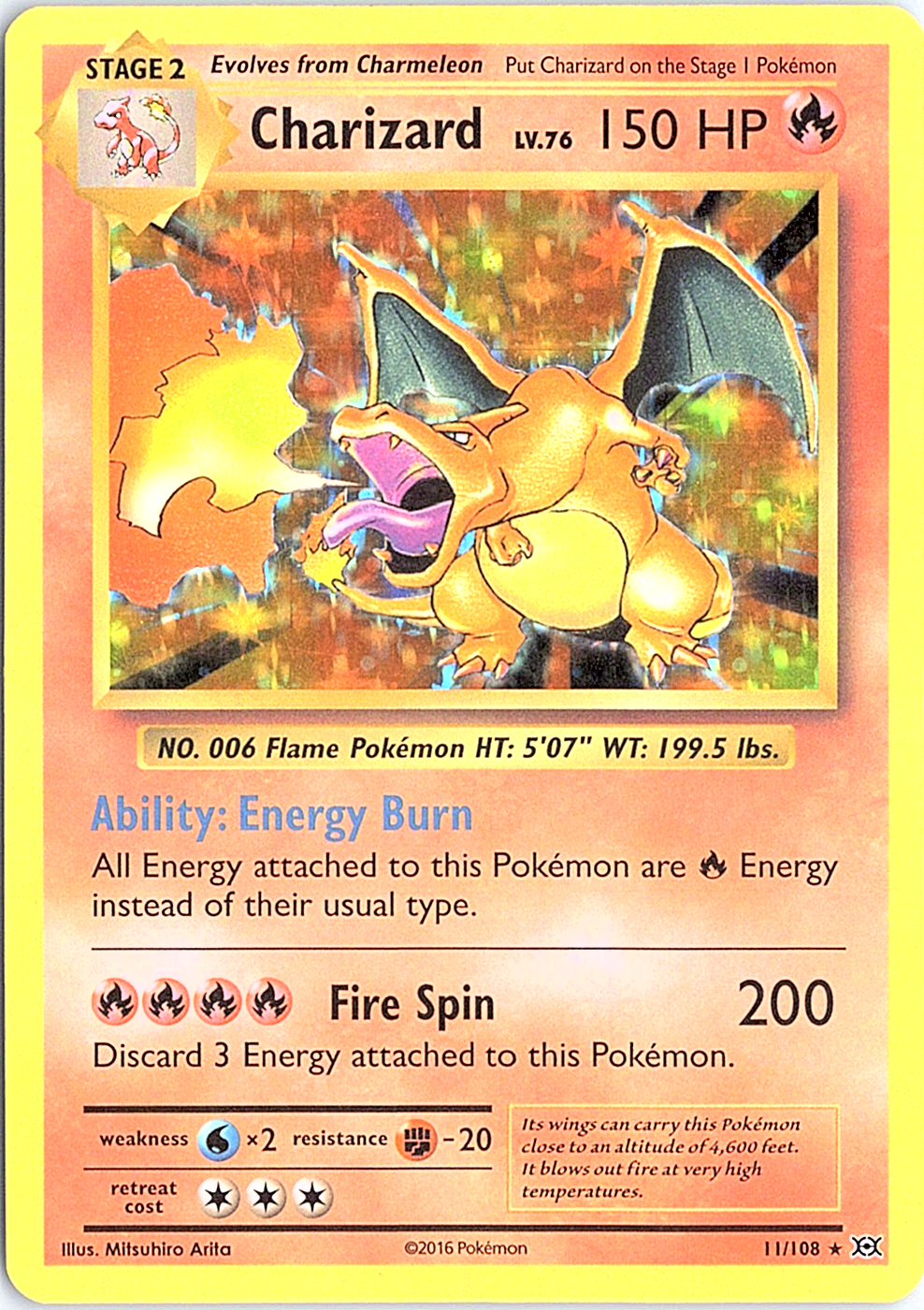 Charizard Holo Rare XY - Evolutions 11/108 NM
