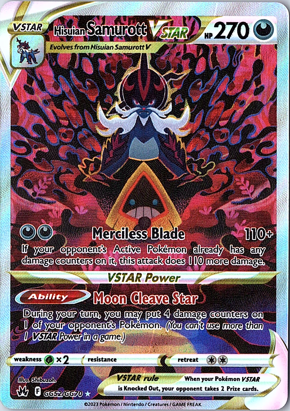 Hisuian Samurott VSTAR Ultra Rare SWSH: Crown Zenith: GG52/GG70 NM