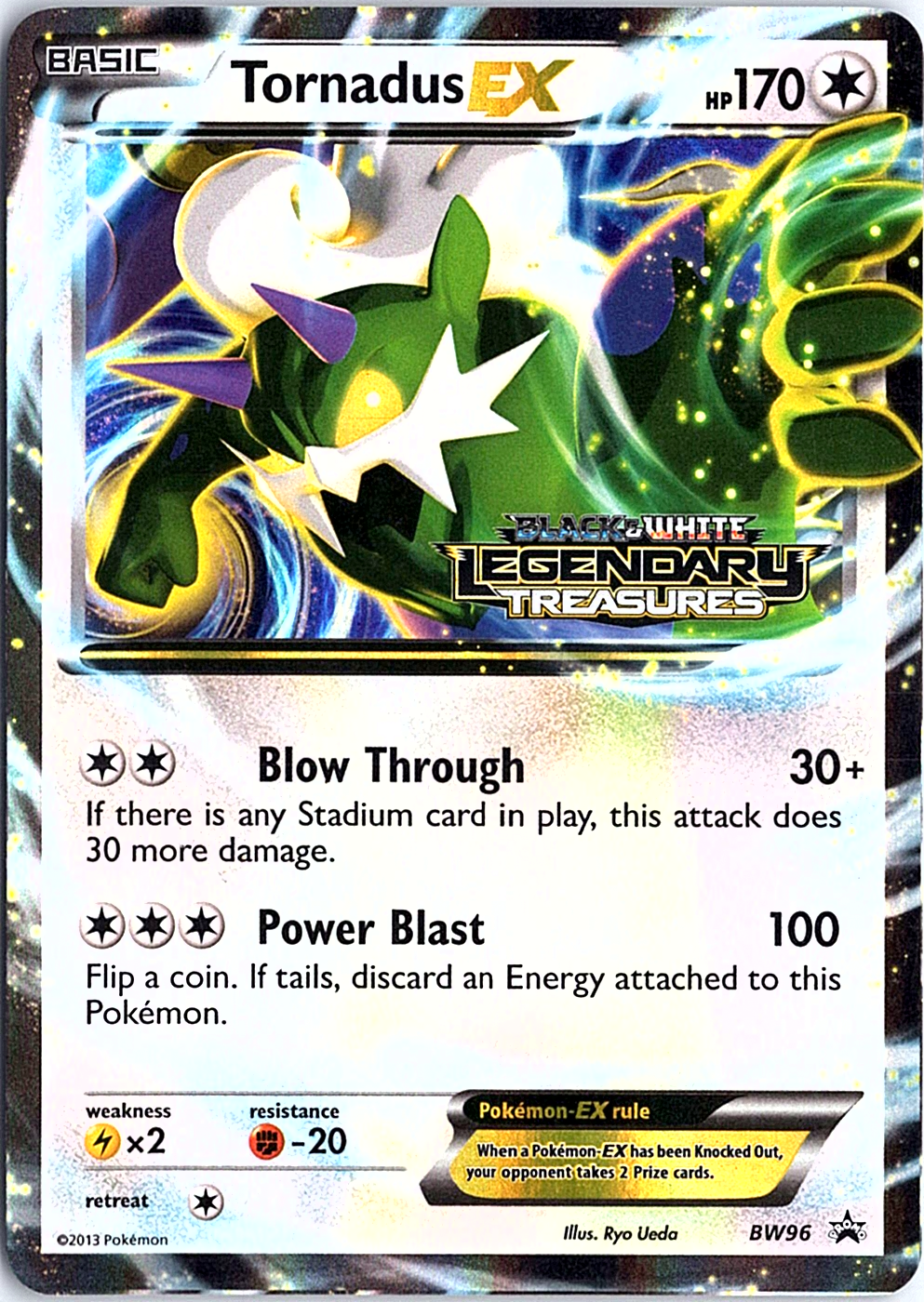 Tornadus EX - (Prerelease) Promo Black and White Promos BW96 NM