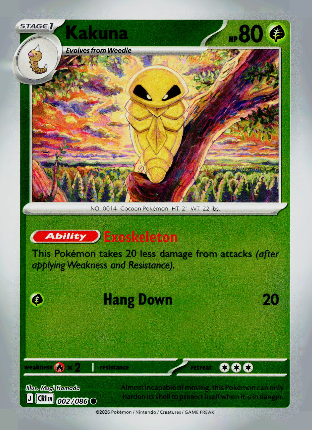 Kakuna CRI 002/086 Reverse Holo NM