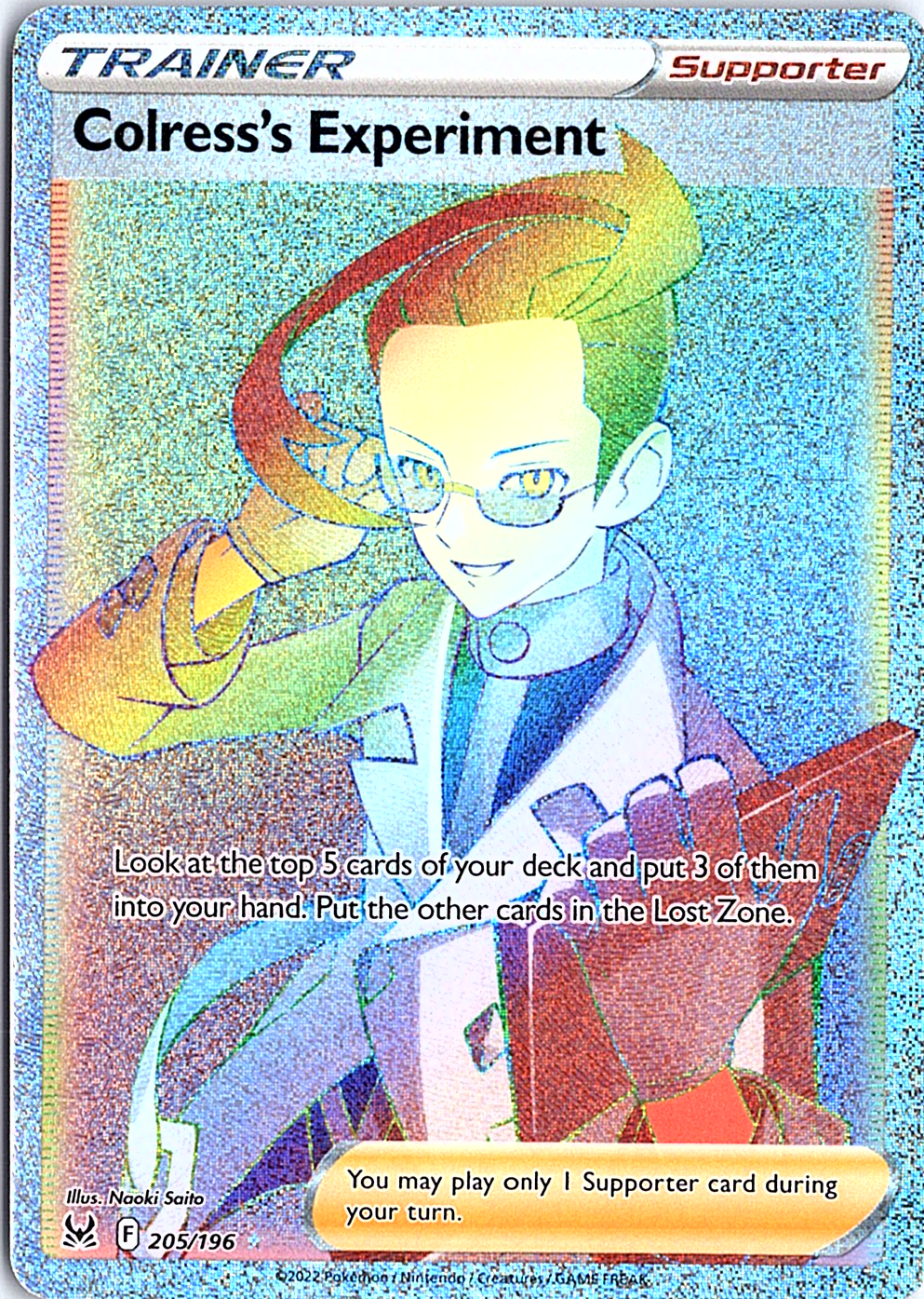 Colress's Experiment (Secret) Secret Rare SWSH11: Lost Origin 205/196 NM