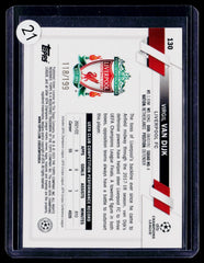 Virgil van Dijk Topps Chrome UEFA Club Competitions - Aqua Refractor 130 NM