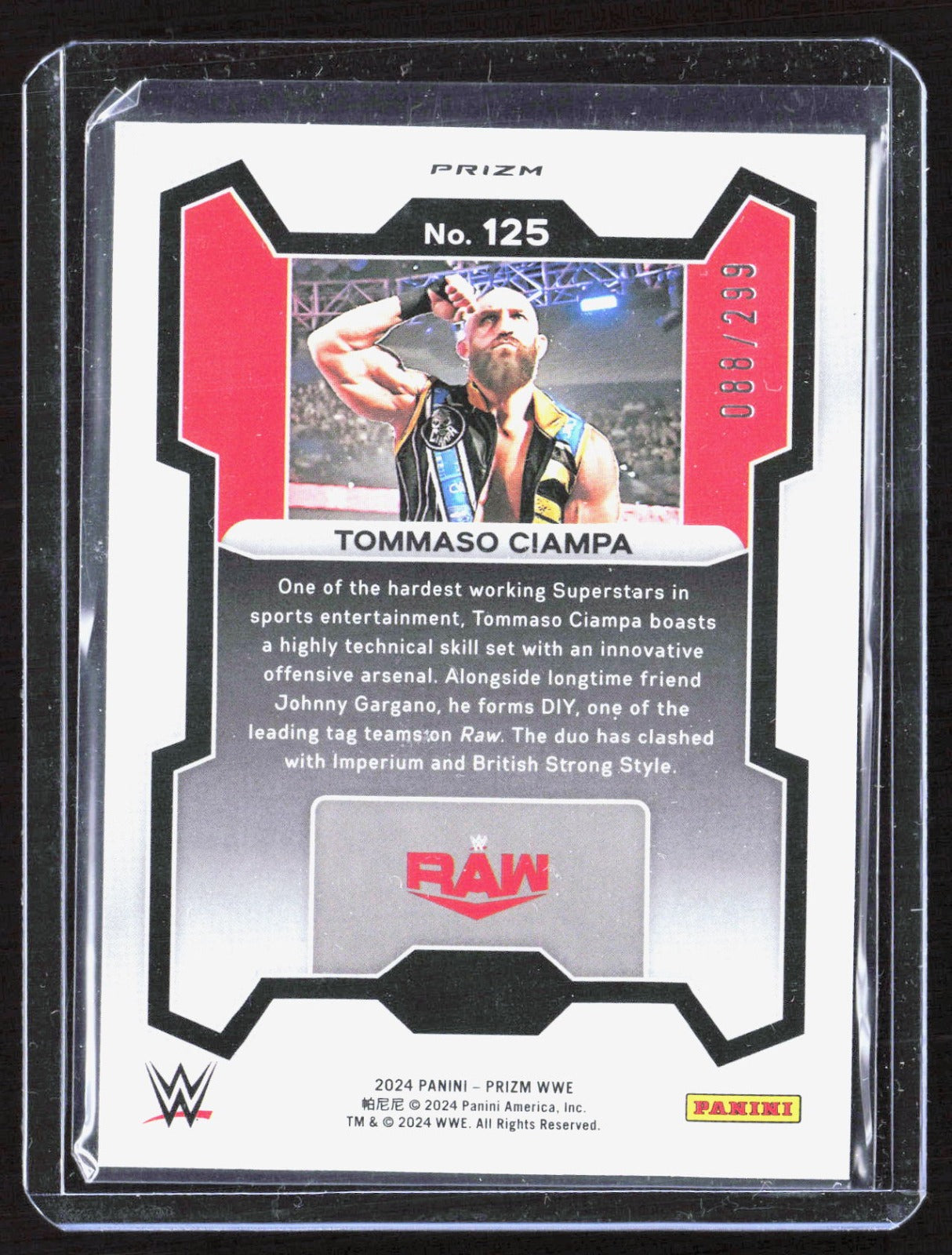 2024 Panini Prizm WWE - Red Prizms Tommaso Ciampa 125 /299 Wrestling