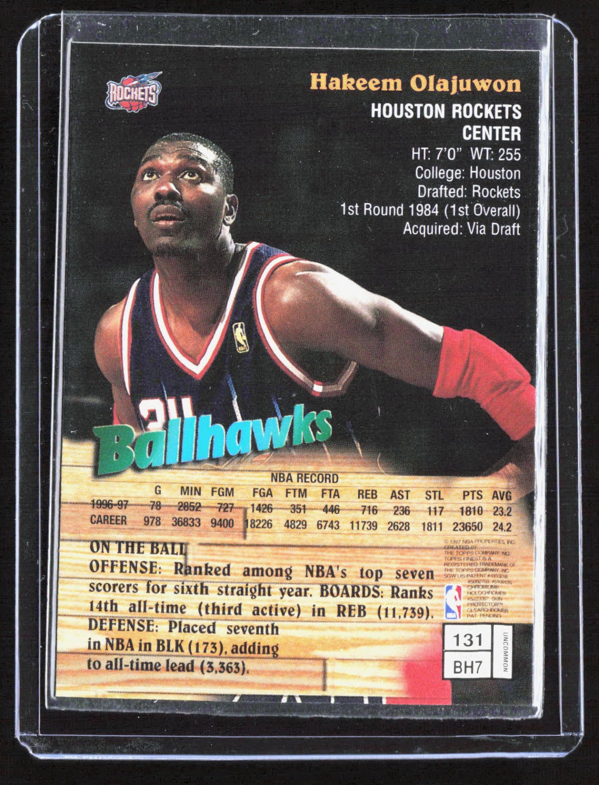 1997-98 Finest Hakeem Olajuwon 131 Basketball Houston Rockets