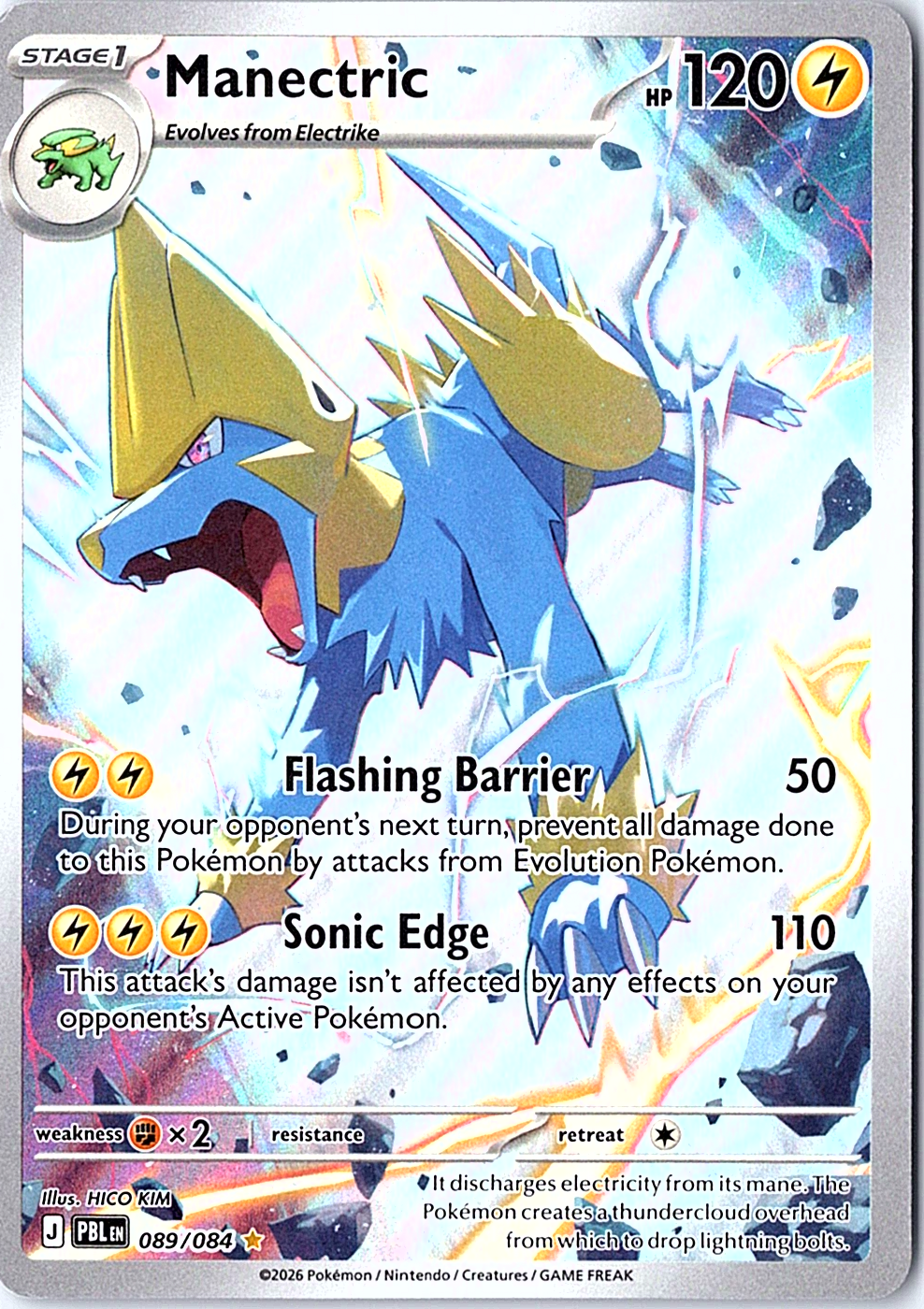 Manectric Illustration Rare ME05: Pitch Black 089/084 NM