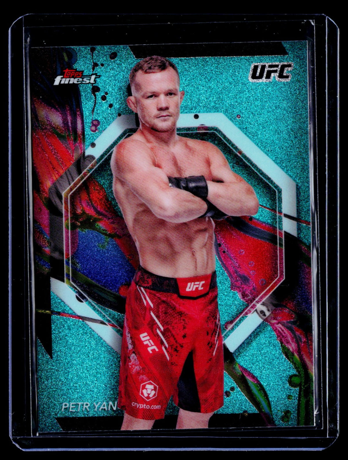 Petr Yan Topps Finest UFC - Aqua Glitter Refractors 46 NM