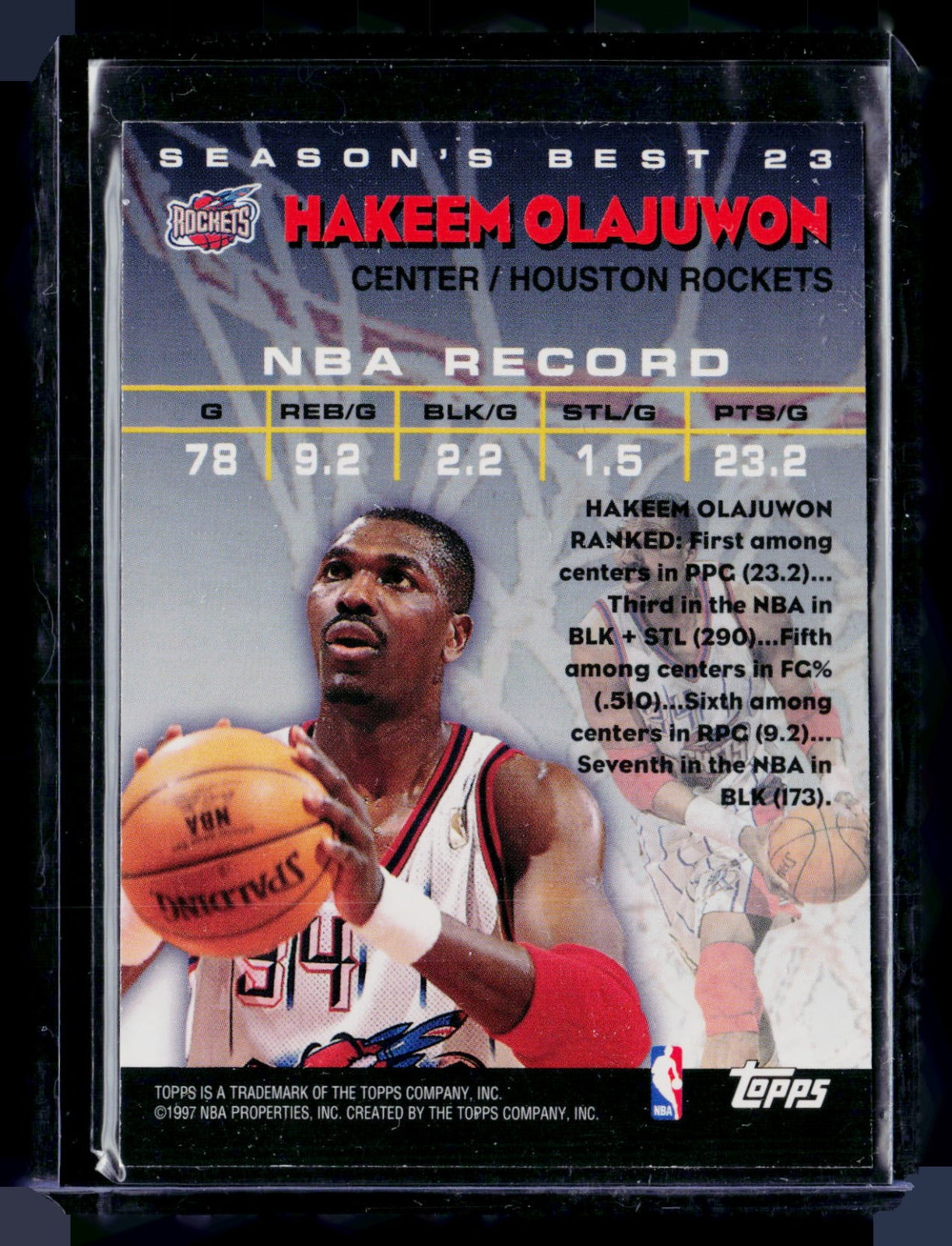 Hakeem Olajuwon Topps - Season's Best 23 NM