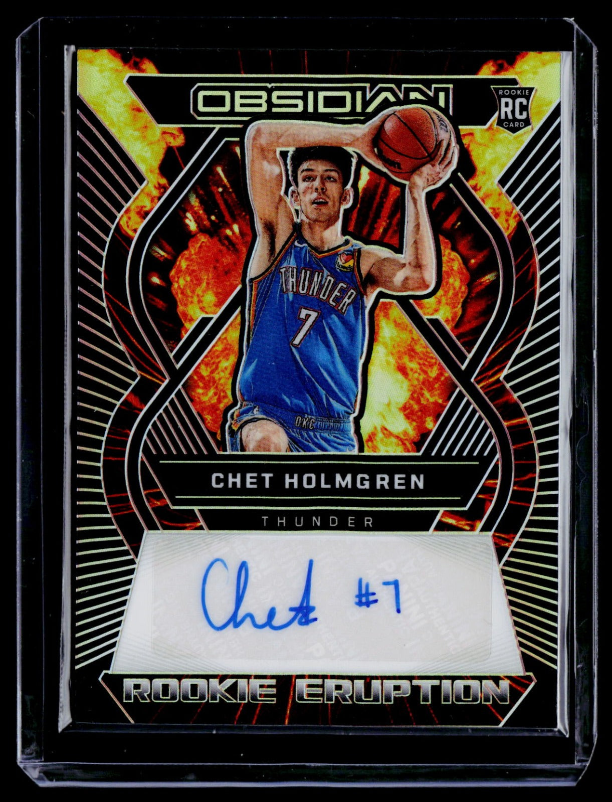 Chet Holmgren Panini Obsidian - Rookie Eruption Autographs RE-HCC NM