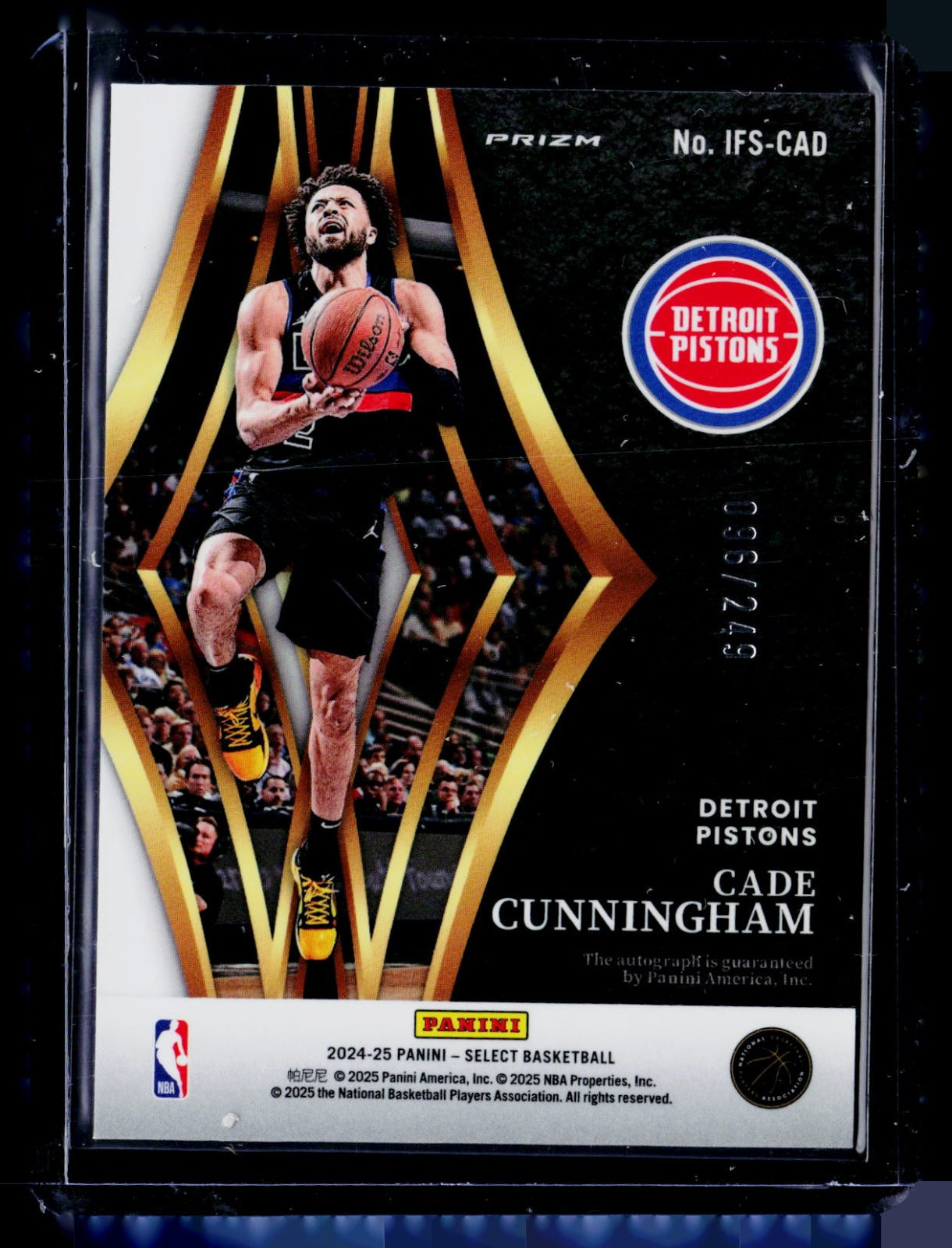 Cade Cunningham Panini Select - In Flight Signatures IFS-CAD NM