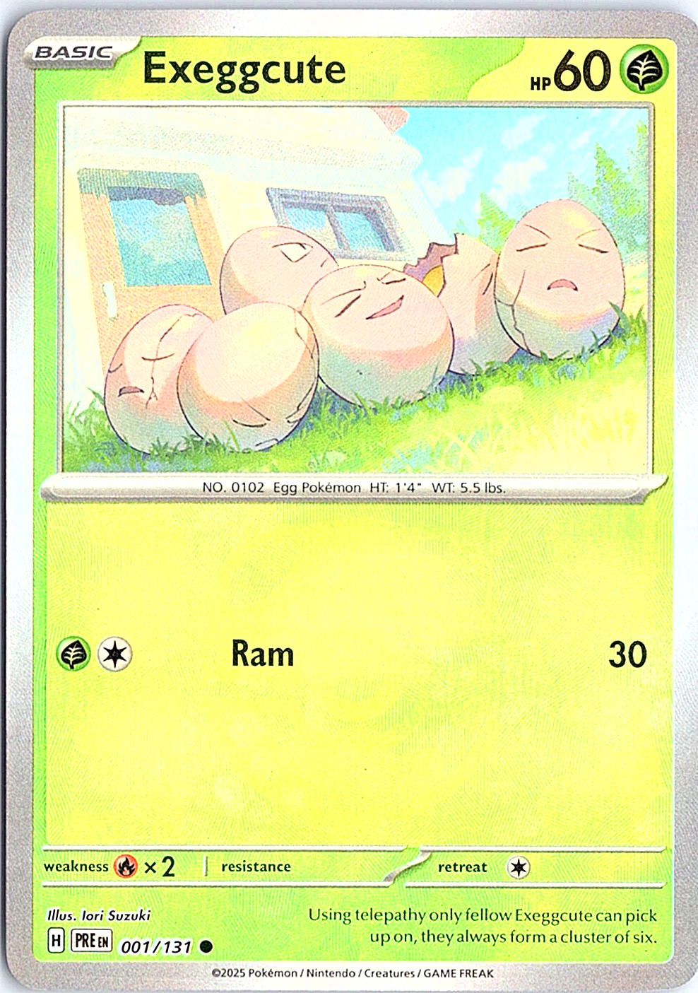 Exeggcute (Master Ball Pattern) Common SV: Prismatic Evolutions 001/131 NM