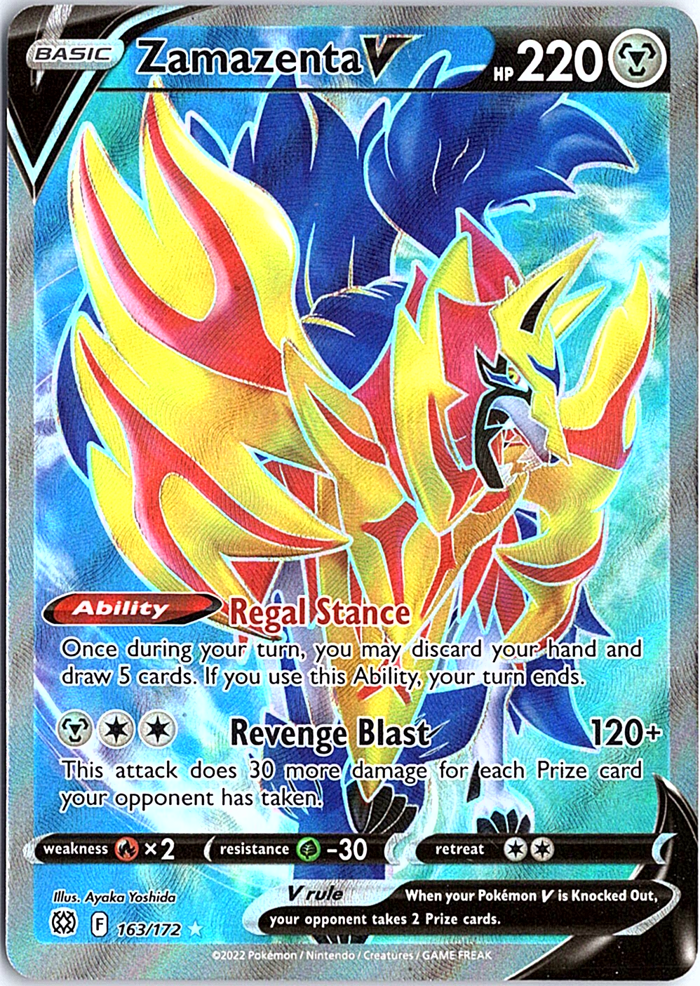Zamazenta V (Full Art) Ultra Rare SWSH09: Brilliant Stars 163/172 NM