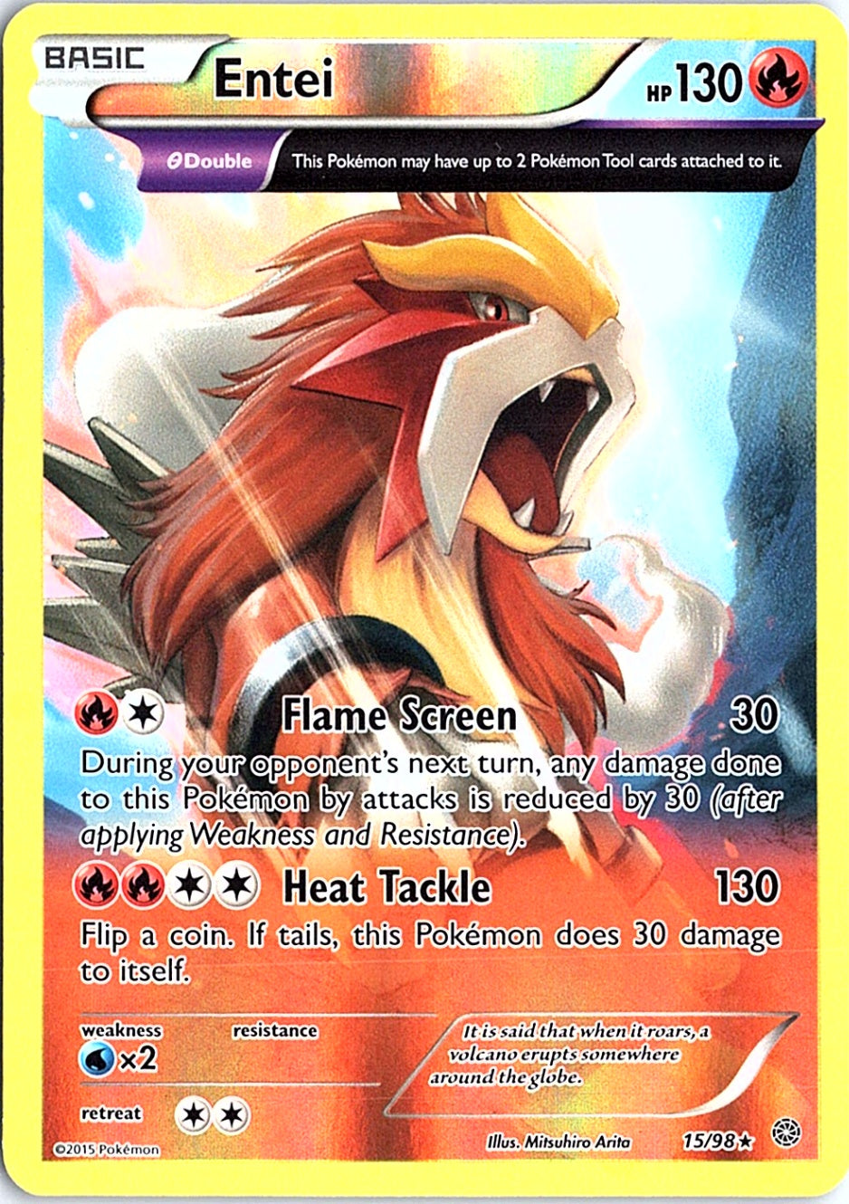 Entei (15) Holo Rare XY - Ancient Origins 15/98 NM
