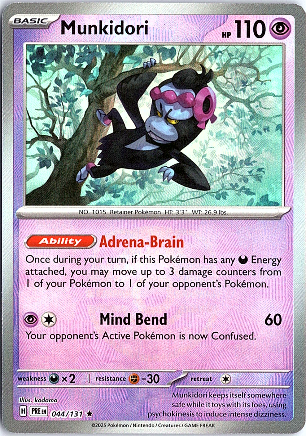 Munkidori (Master Ball Pattern) Rare SV: Prismatic Evolutions 044/131 NM