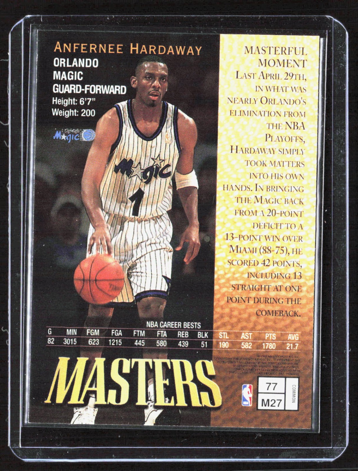 1997-98 Finest Anfernee Hardaway 77 Basketball Orlando Magic