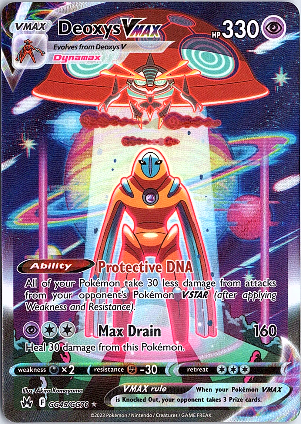 Deoxys VMAX Ultra Rare SWSH: Crown Zenith: Galarian Gallery GG45/GG70 NM