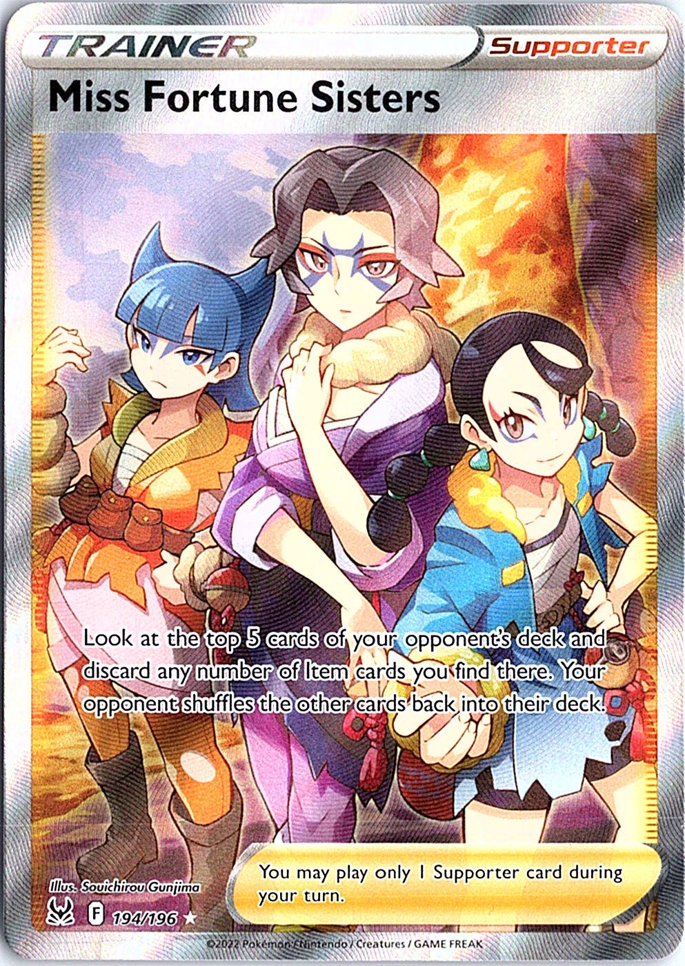 Miss Fortune Sisters (Full Art) Ultra Rare SWSH11: Lost Origin 194/196 NM