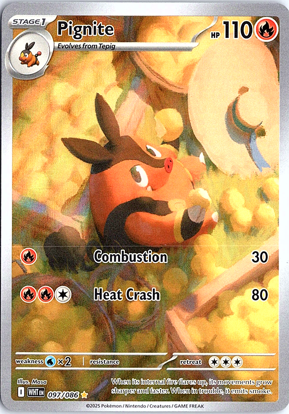 Pignite Illustration Rare SV: White Flare 097/086 NM